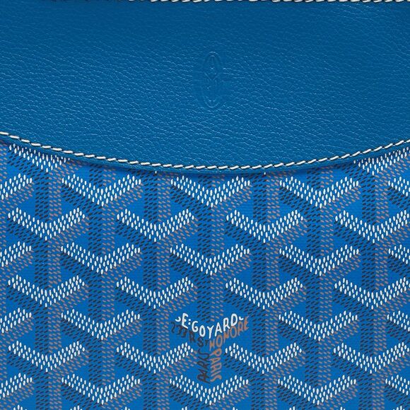 Goyard Blue Goyardine Coated Canvas And Leather Hirondelle Shoulder Bag - Picture 5 of 7